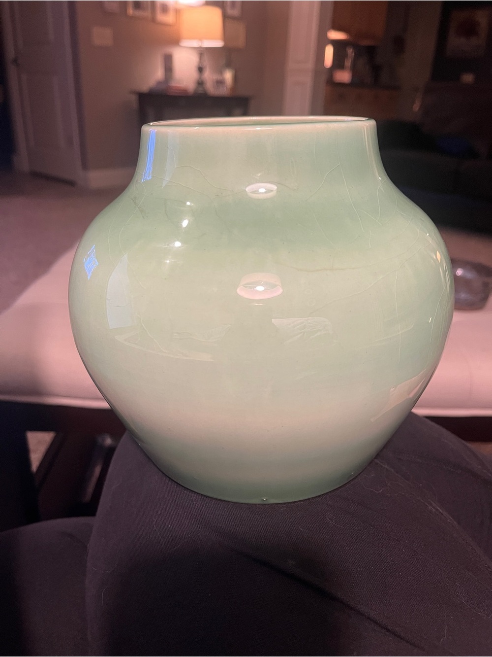 Vintage Red Wing Pottery- Celadon Green Ceramic Vase - Home Accents